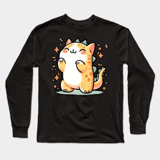 T-rex cat cute Long Sleeve T-Shirt